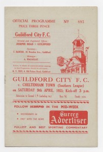 1954/55 Southern League - GUILDFORD CITY v. CHELTENHAM TOWN for sale on Ebay