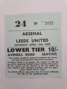 Arsenal v Leeds United ticket 1968/69 mint for sale on Ebay
