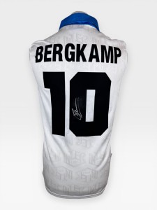Signed DENNIS BERGKAMP Inter Milan 94-95 Shirt -PROOF/COA-Holland Arsenal Ajax for sale on Ebay