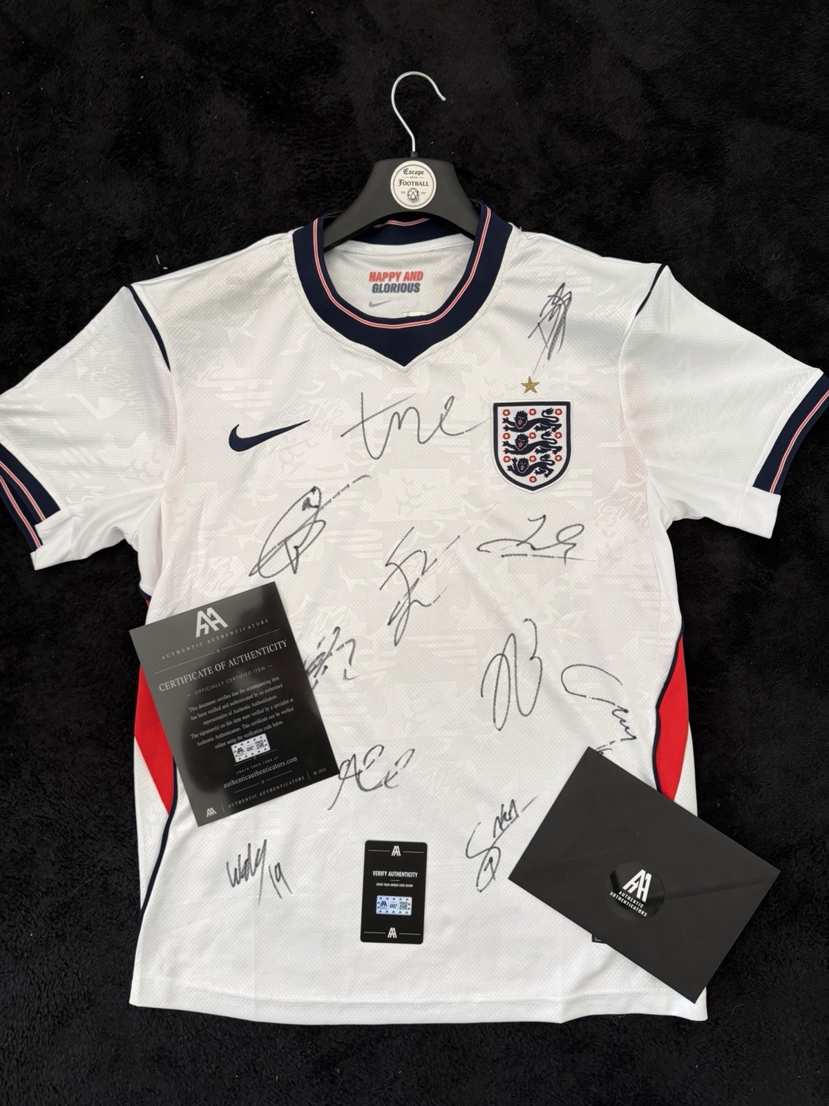 SIGNED ENGLAND SQUAD 2026 HOME SHIRT WITH COA + RFID CARD for sale on Ebay