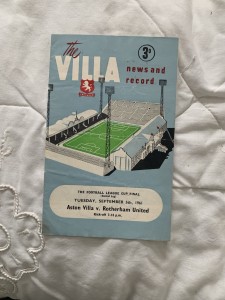 1961 League Cup Final Aston Villa V Rotherham  1st Ever for sale on Ebay