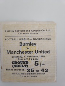 Burnley v Manchester United 1967/68 ticket for sale on Ebay