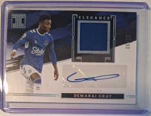 Demarai Gray 6/25 Patch Auto Panini Impeccable Elegance 2022-23 Everton for sale on Ebay