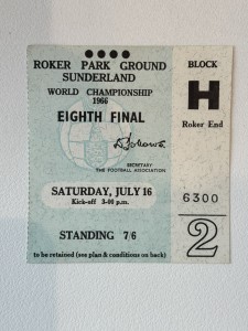 1966 World Cup Ticket Roker Park # 2 for sale on Ebay