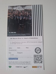 ticket CL qualify Sturm Graz - Heart of Midlothian 21.7.2026 for sale on Ebay