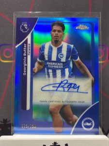 2025-26 Topps Chrome Premier League Georginio Rutter Blue Auto /150 Brighton for sale on Ebay