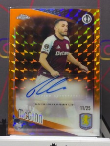 2025-26 Topps Chrome UCC John McGinn Orange Geometric Auto /25 Aston Villa for sale on Ebay