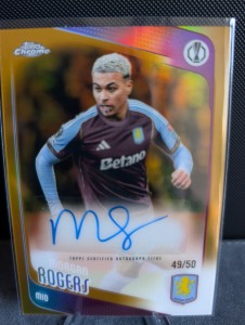 Topps Chrome UEFA Comp 25/26 Morgan Rogers Aston Villa Auto 49/50 for sale on Ebay