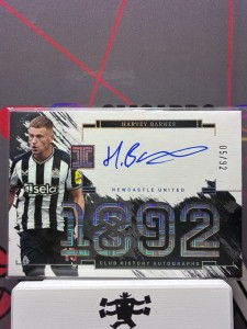 2023-24 panini impeccable Harvey Barnes club history on card auto /92 Newcastle for sale on Ebay