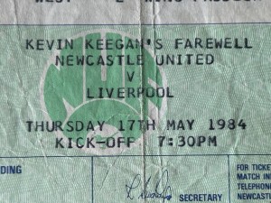 Kevin Keegan Newcastle Farewell Testimonial Ticket Stub 1984 Original Very Rare! for sale on Ebay