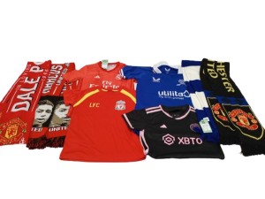 Kids Football Shirts & Scarves Bundle Man Utd Liverpool Chelsea Messi PRE-OWNED for sale on Ebay