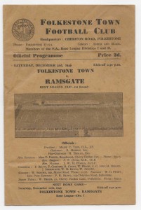 1949/50 Kent League Cup 1st Round - FOLKESTONE TOWN v. RAMSGATE for sale on Ebay