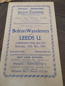 Bolton Wanderers V Leeds United League 13/10/1945 for sale on Ebay