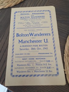 Bolton Wanderers V Manchester United League 20/10/1945 for sale on Ebay