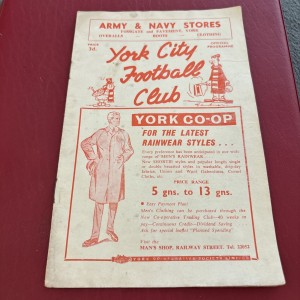 Early league cup .YORK CITY V LEICESTER CITY 1961/62  for sale on Ebay