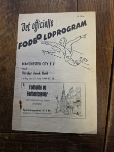 Manchester City Vs Udvalgt Dansk Hold. 21st May 1949 Rare Football Programme for sale on Ebay