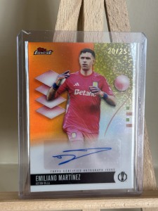 Topps Finest UCC Aston Villa Emiliano Martinez Auto /25 for sale on Ebay