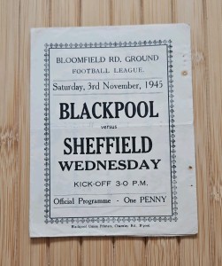 Blackpool V Sheffield Wednesday 1945 Programme for sale on Ebay