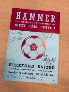 multi signed old West Ham WHU programme v Hereford United for sale on Ebay