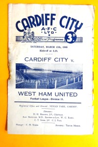 1948/49 CARDIFF CITY v WEST HAM UNITED for sale on Ebay