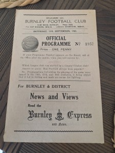 Burnley V Bolton Wanderers League 15/9/1945 for sale on Ebay