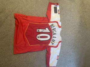 Dennis Bergkamp Signed Arsenal Shirt AND COA  for sale on Ebay