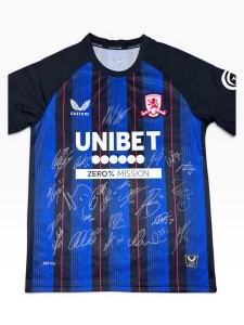 Signed Middlesbrough Shirt by 23 - PROOF/COA- Hellberg Ayling Browne Conway for sale on Ebay