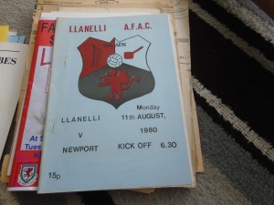 LLANELLI V NEWPORT COUNTY 1980 FRIENDLY for sale on Ebay