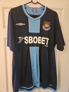 WEST HAM UNITED AWAY SHIRT UMBRO SEASON 2009/10 – ADULT LARGE  for sale on Ebay