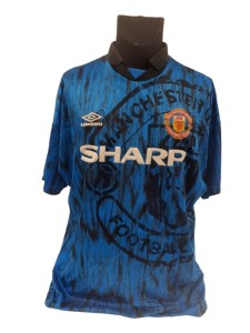 Vintage Manchester United Umbro Blue Away Shirt Men's Collectable Sports Prelove for sale on Ebay