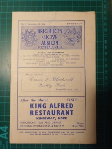 Vintage 1946 Brighton & Hove Albion v Notts County Football Programme 04/09/1946 for sale on Ebay