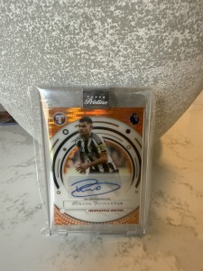Topps Pristine Premier League Bruno Guimaraes Orange Auto /25 Newcastle United for sale on Ebay