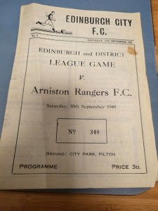 EDINBURGH CITY v ARNISTON RANGERS Sept 1949 EDINBURGH + DISTRICT LEAGUE for sale on Ebay