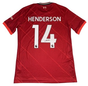 Jordan Henderson Signed 2021/22 Liverpool Home Shirt With PHOTO PROOF & COA for sale on Ebay