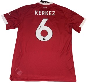 Milos Kerkez Signed 2025/26 Liverpool Home Shirt for sale on Ebay