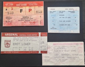 A Small Collection Of Arsenal v Coventry City Tickets From 70's - 90's Unused for sale on Ebay