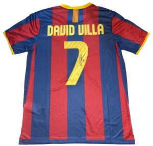 David Villa Signed Barcelona Shirt With PHOTO PROOF for sale on Ebay