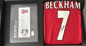 David Beckham Signed Manchester United Shirt 1999 - ICONS COA for sale on Ebay