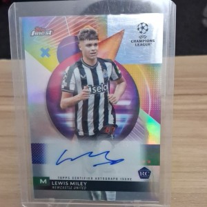 topps finest ucc 2023/24 lewis miley newcastle rc Auto for sale on Ebay