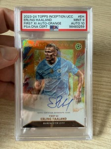 Erling Haaland /5 Auto Topps UCC Inception 23/24 Manchester City PSA 9/10 for sale on Ebay