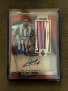 Georginio Rutter Topps Merlin 3/5 Match Ball On Card Auto Rare, Brighton Relic  for sale on Ebay