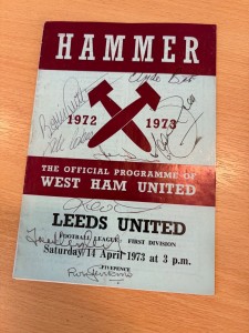 multi signed old West Ham WHU programme v Leeds United for sale on Ebay