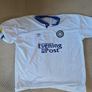 Umbro Leeds United Away Football Shirt White Short Sleeve Adult Xl No.11 for sale on Ebay