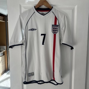 Original Authentic England Beckham #7 2001/03 Home Shirt - M for sale on Ebay