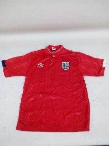 Vintage 1988-90 Umbro England Red Football Shirt 38-40 M Made In England for sale on Ebay