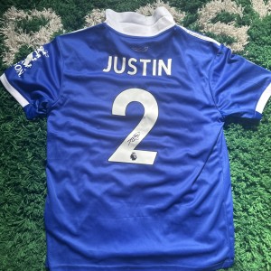 Signed James Justin Leicester City Shirt Premier League for sale on Ebay
