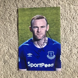 2017-18 WAYNE ROONEY ex EVERTON & ENGLAND SIGNED PRE PRINT AUTOGRAPH 6x4 PHOTO for sale on Ebay