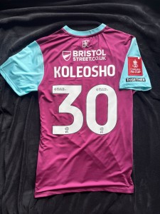 BURNLEY FC FA CUP LUCA KOLEOSHO SHIRT SIZE MEDIUM for sale on Ebay
