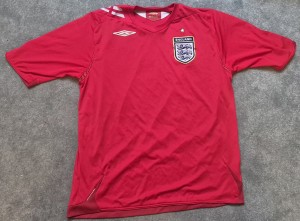 England 2006-2008 England Away Shirt Red Umbro Men's Large World Cup Jersey for sale on Ebay