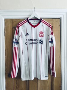 Rare Match Worn Liverpool 2010/11 Away Football Shirt Jamie Carragher #23 for sale on Ebay